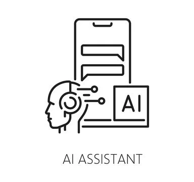 AI assistant artificial intelligence tech icon Stock Illustration