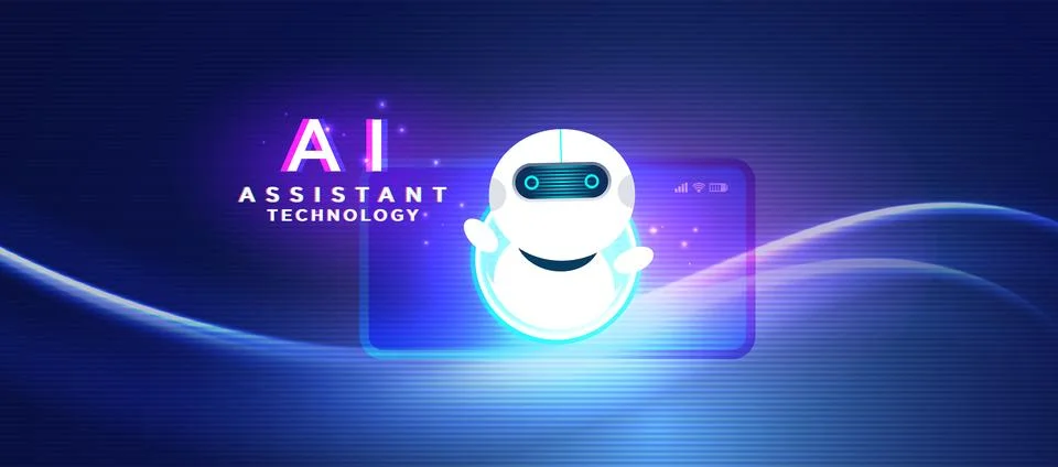 AI Assistant Bot in Smartphone Interface Design Stock Illustration