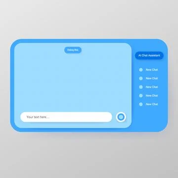AI Assistant Chat Box UI Prototype Template Illustrazione stock