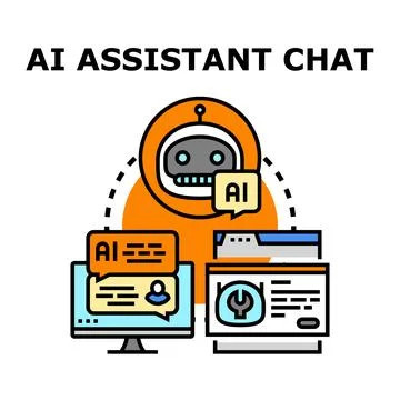 Ai assistant chat interface artificial intelligence concept 스톡 일러스트