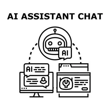 Ai assistant chat interface artificial intelligence concept Stock Illustration