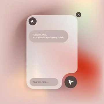 AI Assistant Chat Interface UI Design Prototype Stock Illustration