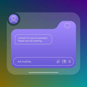 AI Assistant Chat Interface UI Template Design Stock Illustration