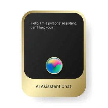 AI Assistant Chat Interface Virtual Personal Assistant UI Illustrazione stock