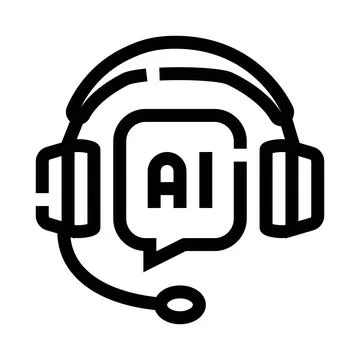 Ai assistant chatbot headset customer service icon Stock Illustration