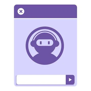 Ai assistant chatbot is listening in web browser window Stock Illustration