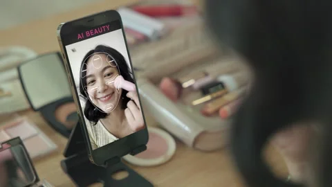 AI assistant data driven advice beauty skincare industry in urban cosmetics.. Stock Footage 330136654