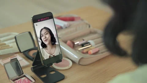AI assistant data driven advice beauty skincare industry in urban cosmetics.. 스톡 동영상 330136661