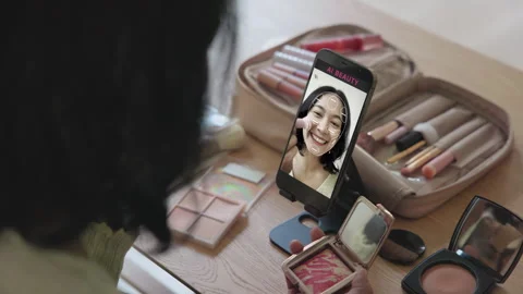 AI assistant data driven advice beauty skincare industry in urban cosmetics.. Stock Footage 333027318