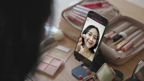 AI assistant data driven advice beauty skincare industry in urban cosmetics.. Stock Footage 333027330