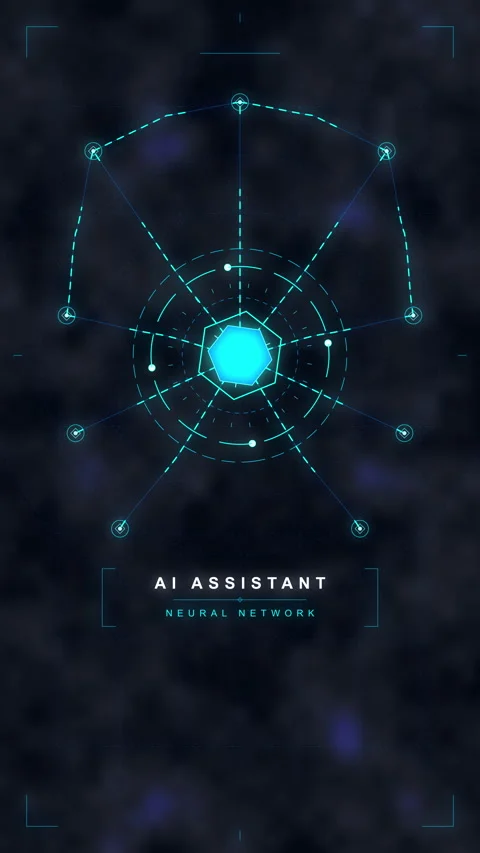 Ai assistant interface with glowing connection lines and nodes Stock Footage 348324802