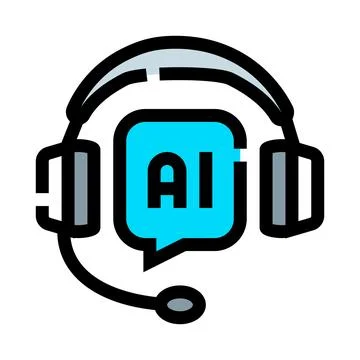 Ai assistant providing customer support using headset イラスト素材
