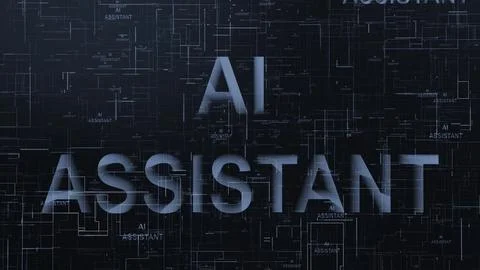 AI assistant text technology data line 스톡 일러스트