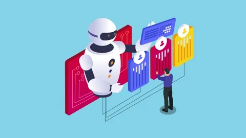 AI-Assisted Data Management and Analytics with Human Interaction 3d animati.. Stock Footage 302533821