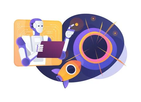 AI-Assisted Deep Space Anomaly Detection abstract concept vector illustration. Stock Illustration