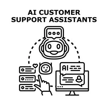 Ai assisting customer service communication and online support Stock Illustration