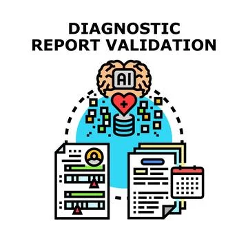 Ai assisting diagnostic report validation process Stock Illustration