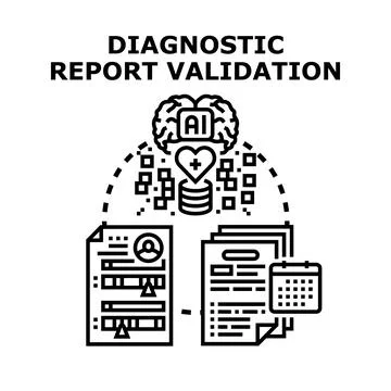 Ai assisting diagnostic report validation process Stock Illustration