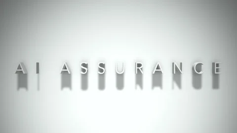 Ai assurance 3D title animation with shadows on a white background Stock Footage 298004474