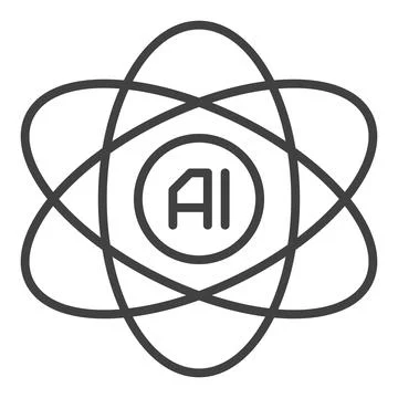 AI Atom Molecule vector Artificial Intelligence outline icon or symbol イラスト素材