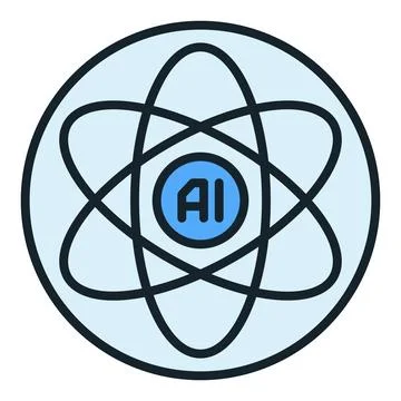 AI Atom vector Artificial Intelligence Molecule colored round icon or desig.. Stock Illustration
