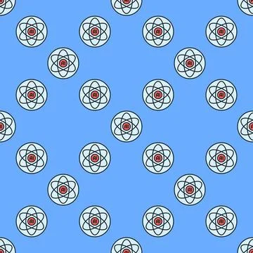AI Atom vector Artificial Intelligence Molecule colored round seamless patter Illustrazione stock