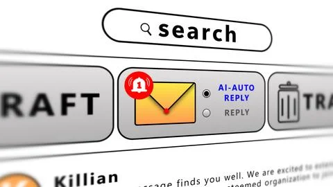Ai auto mail and message reply service イラスト素材