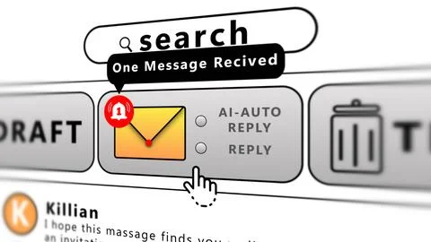 Ai auto message reply service illustration 库存插图
