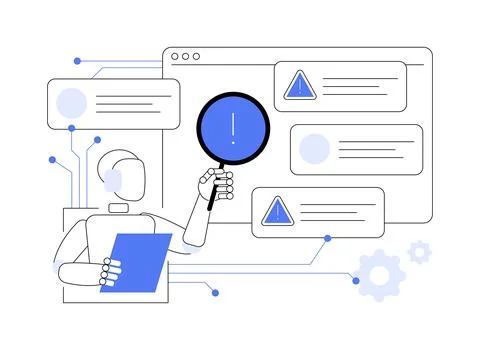 AI Automated Content Moderation abstract concept vector illustration. Stock Illustration