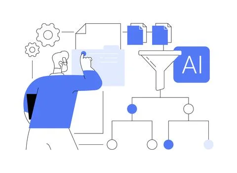 AI-Automated Data Preprocessing abstract concept vector illustration. Stock Illustration