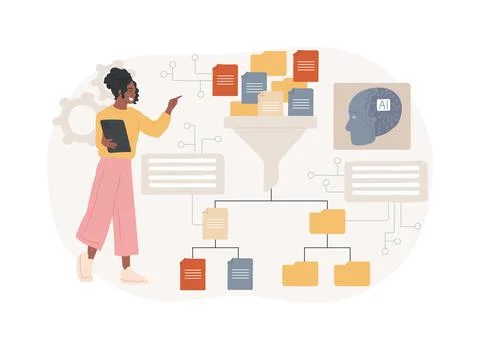 AI-Automated Data Preprocessing abstract concept vector illustration. Stock Illustration