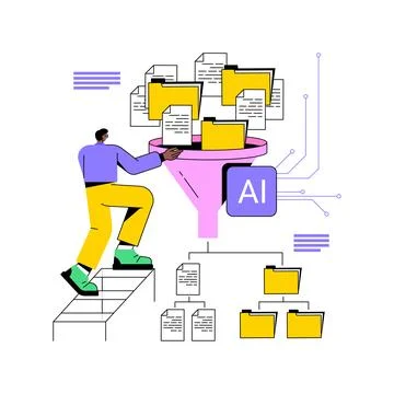 AI-Automated Data Preprocessing abstract concept vector illustration. Stock Illustration
