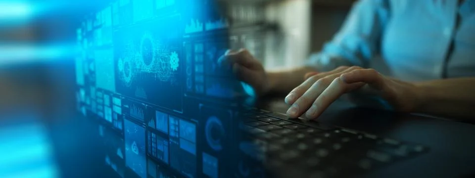 AI Automation and Predictive Analytics Interface for Digital Workflow Manag.. Stock Photos