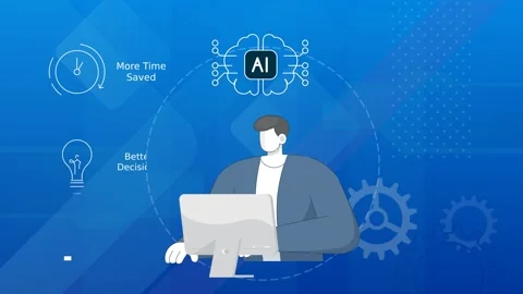 AI Automation for Time Saving and Strategic Decision Making - Animated Illust Stock Footage 339804560