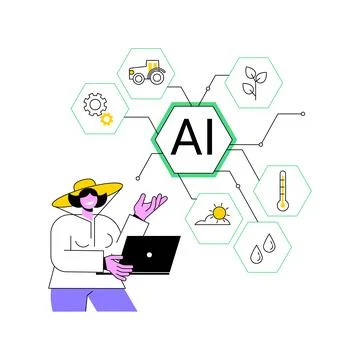 AI-Backed Agri-Tech Development abstract concept vector illustration. Stock Illustration