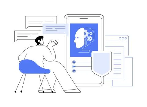 AI-Backed Customer Support abstract concept vector illustration. Stock Illustration