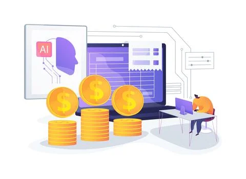 AI-Backed Dynamic Pricing abstract concept vector illustration. Stock Illustration