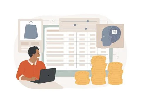 AI-Backed Dynamic Pricing abstract concept vector illustration. イラスト素材