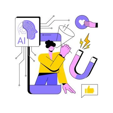 AI-Backed Influencer Identification abstract concept vector illustration. Stock Illustration