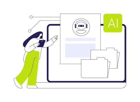 AI-Backed Knowledge Bases for Support abstract concept vector illustration. Stock Illustration