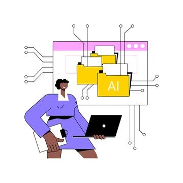 AI-Backed Knowledge Bases for Support abstract concept vector illustration. Stock Illustration