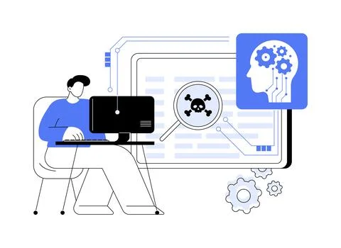 AI-Backed Vulnerability Assessment abstract concept vector illustration. Stock Illustration