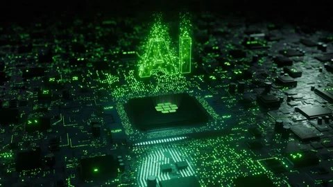 AI Background Green Version Stock Footage 307350820