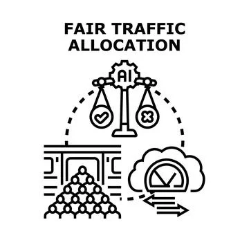 Ai balancing fair traffic allocation for users Illustration