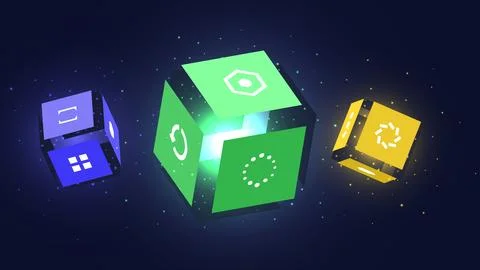 Ai banner with cubes vector concept 스톡 일러스트