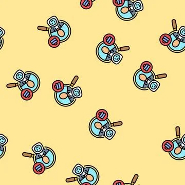 Ai based candidate matching head hunting vector seamless pattern Stock Illustration