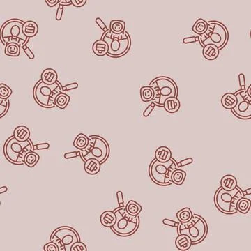 Ai based candidate matching head hunting line seamless pattern Stock Illustration