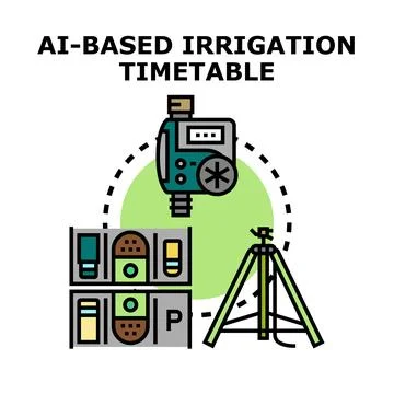 Ai based irrigation timetable concept vector Stock Illustration