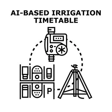 Ai based irrigation timetable concept vector Stock-Illustration