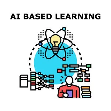 Ai based learning process optimizing data analysis Stockillustratie